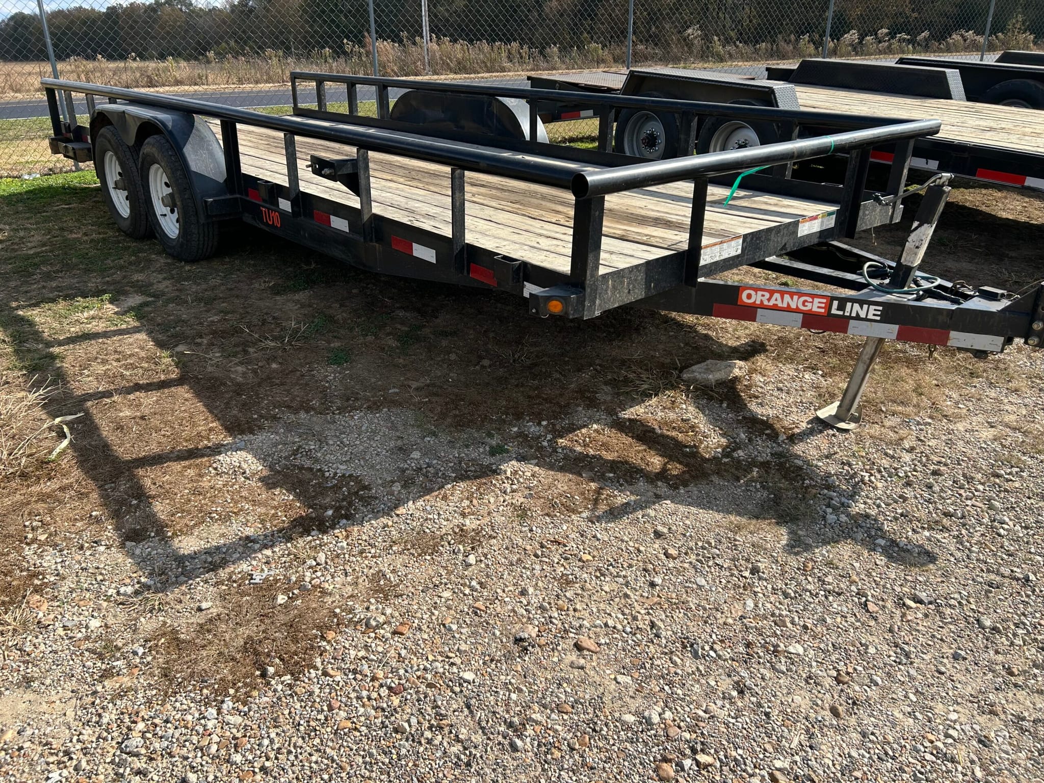 Orange Line 20′ Dual Axle Trailer with Rails